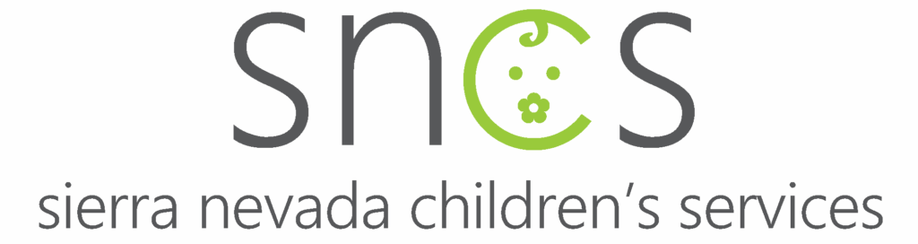 SNCS logo with stylized baby face; text reads "sierra nevada children's services.