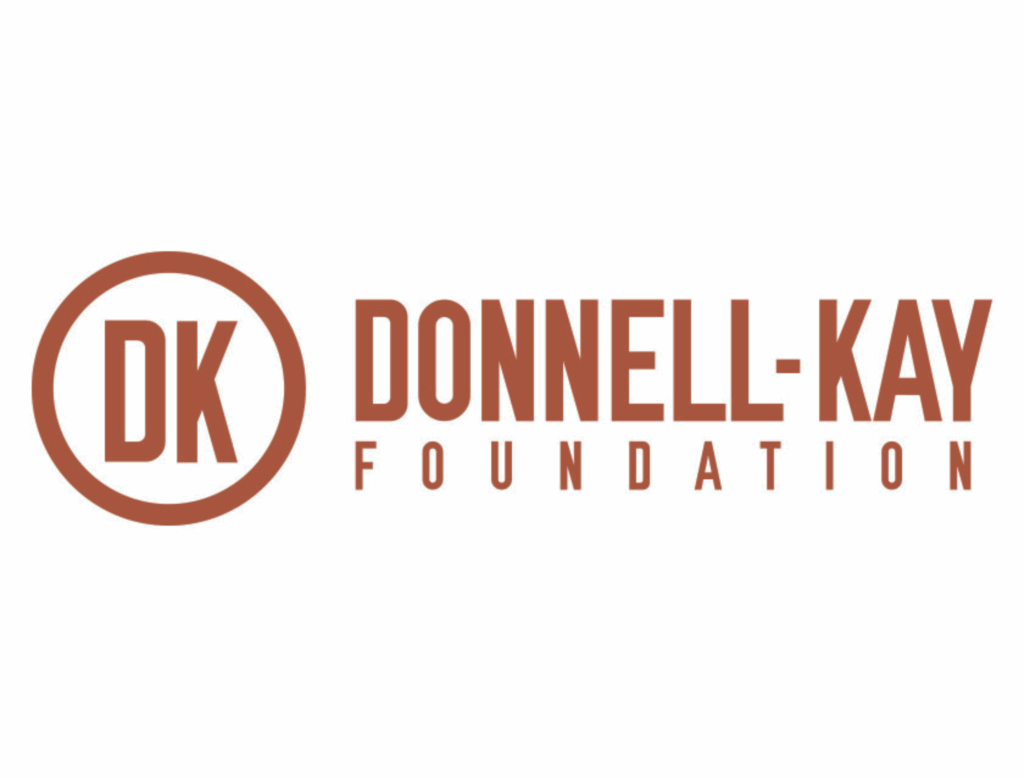 DK Donnell-Kay Foundation logo in bold, brown text with "DK" in a circle to the left.