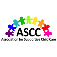 ASCC logo with rainbow-colored children holding hands above the text: Association for Supportive Child Care.