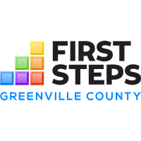 Logo with colorful stacked blocks and text: "First Steps Greenville County.