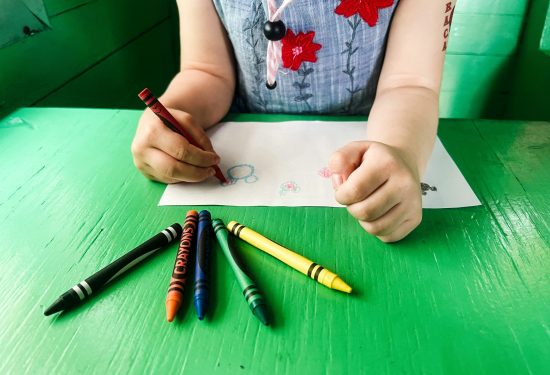 children writing